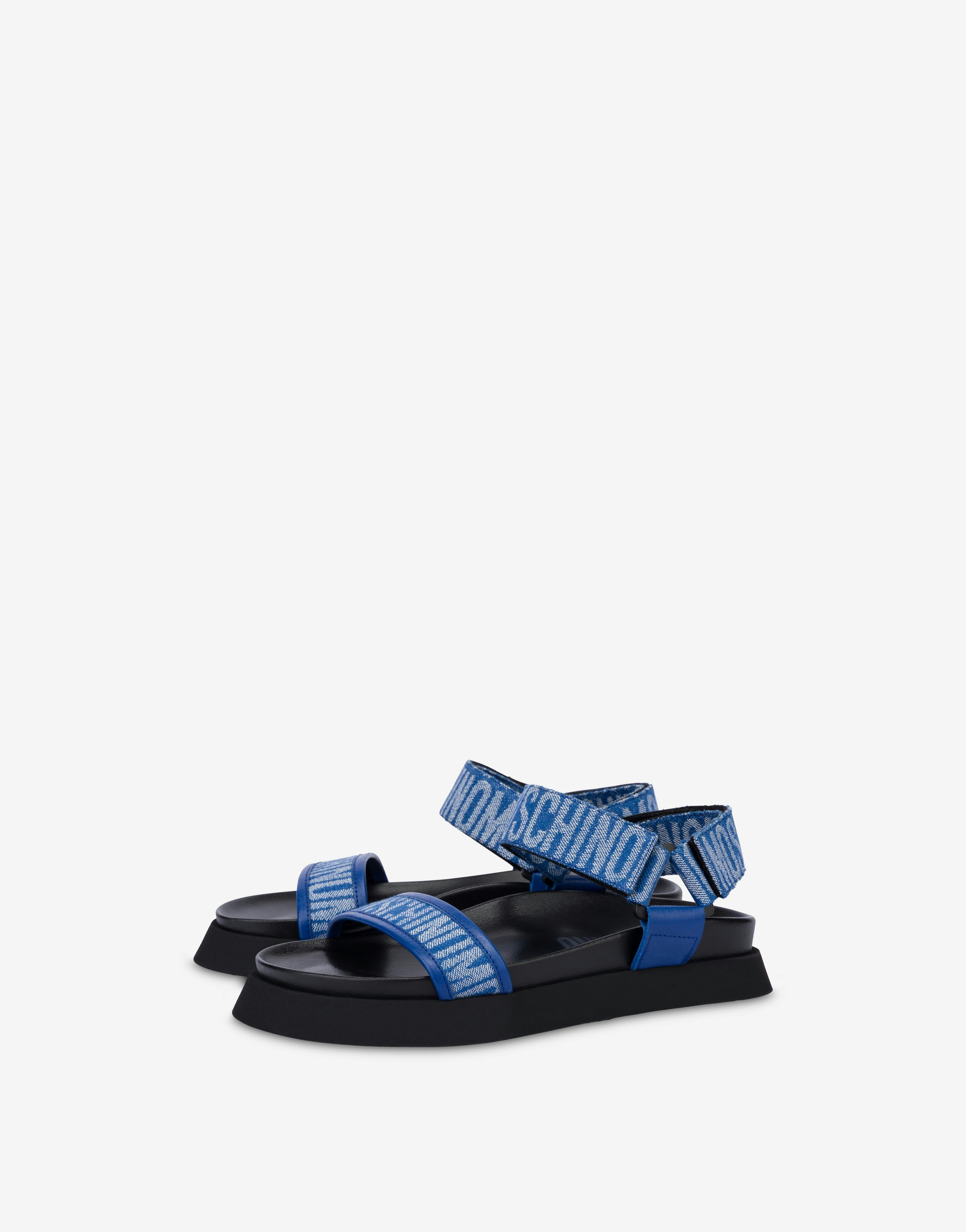All-over Logo Denim Sandals