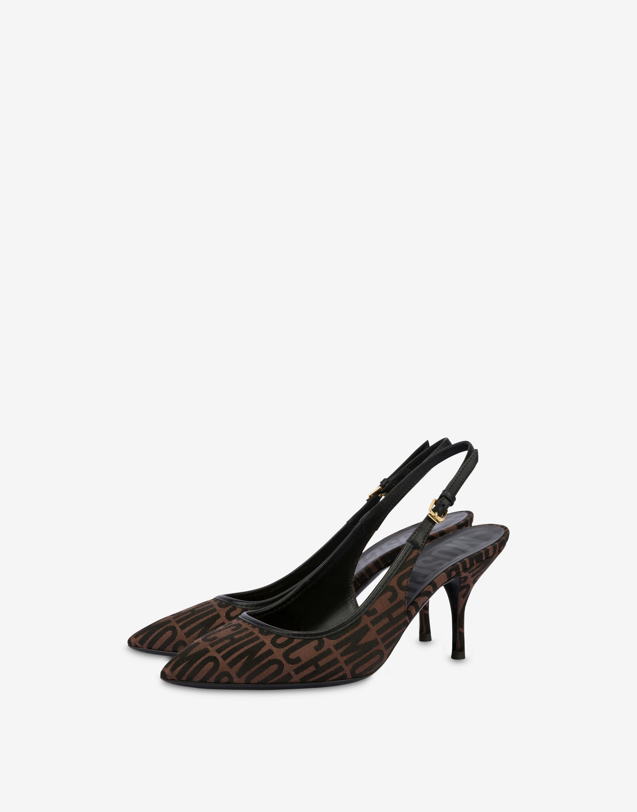 All-over Logo Nylon Slingbacks