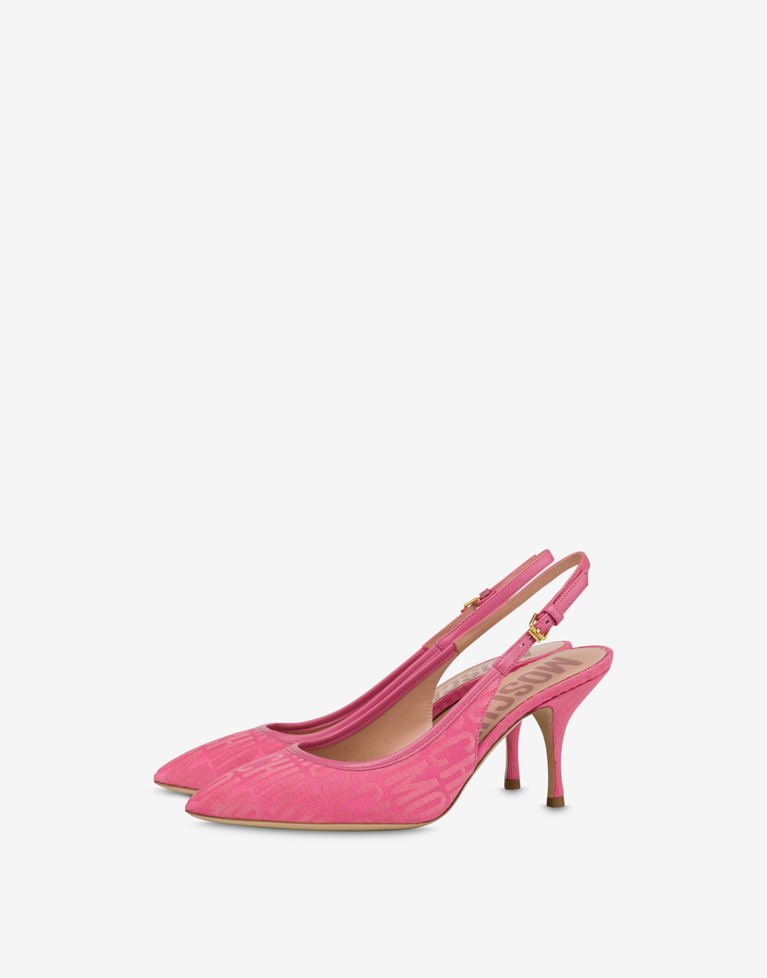 All-over Logo Nylon Slingbacks