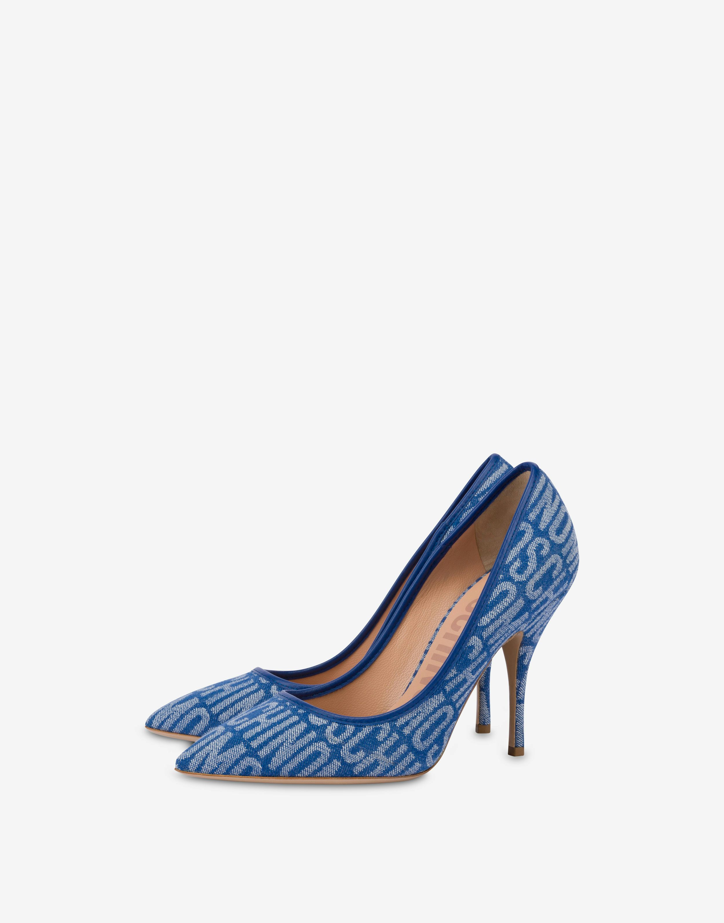 All-over Logo Denim Court Shoes