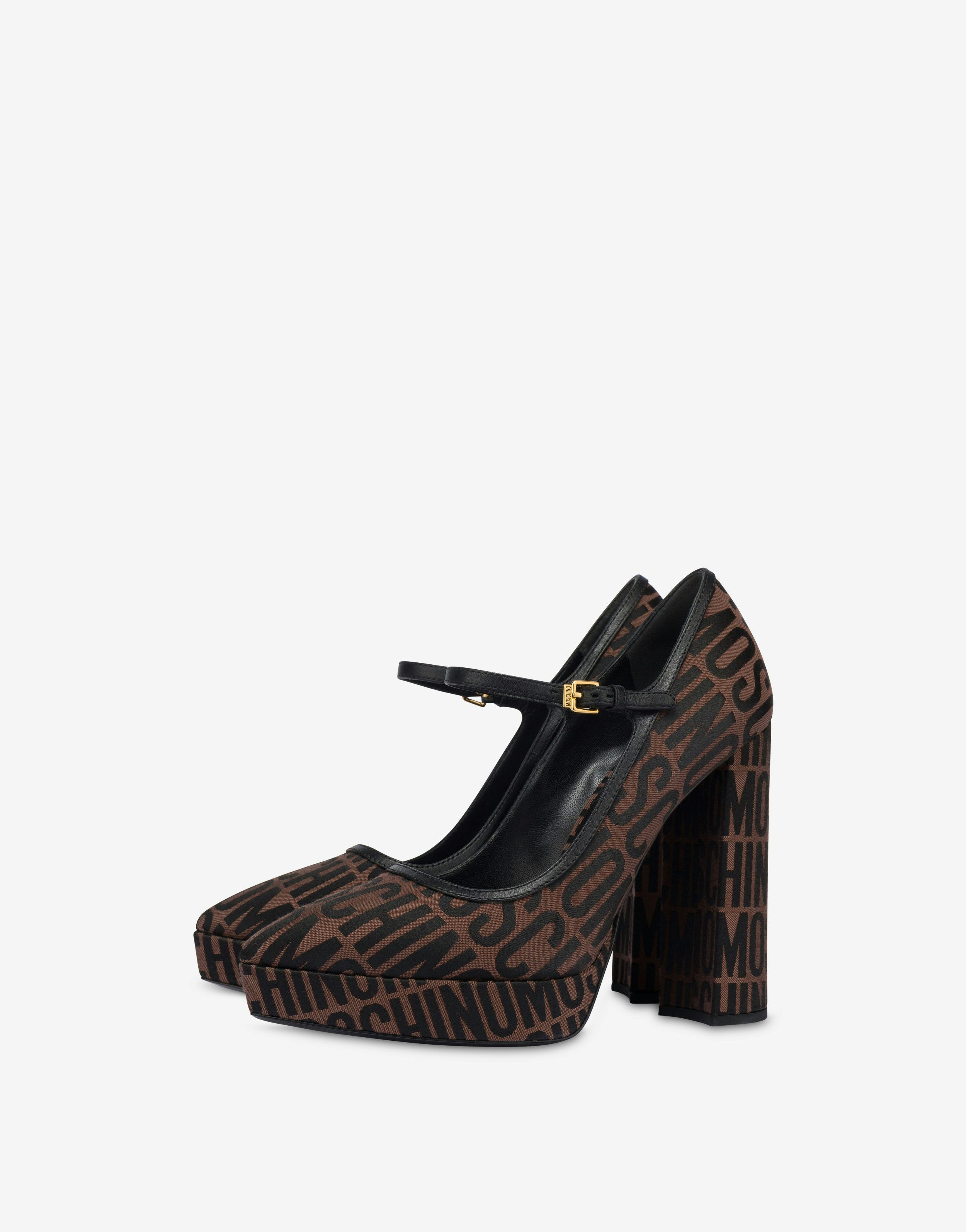 Allover Logo Platform Pumps