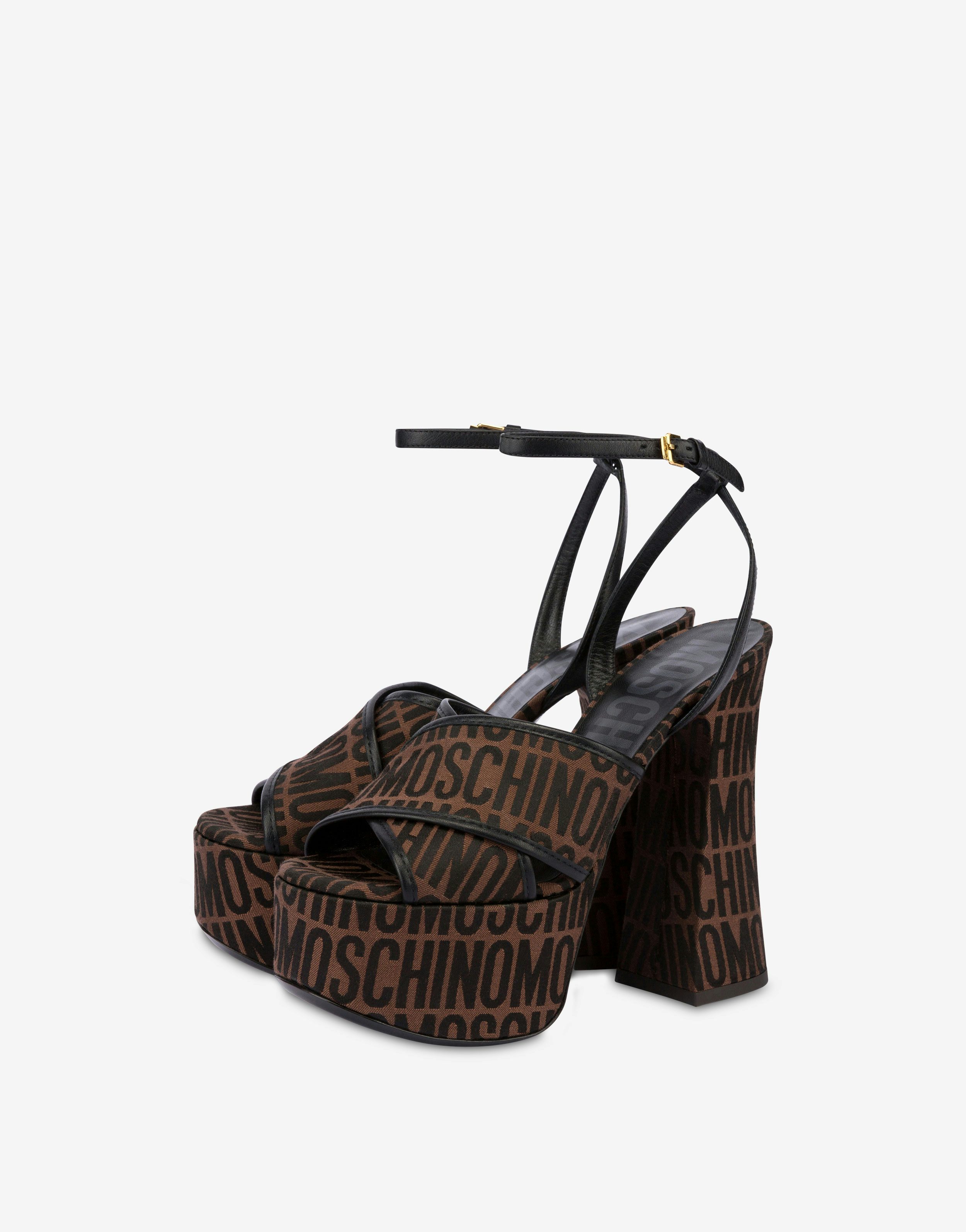 All-over Logo Nylon Platform Sandals