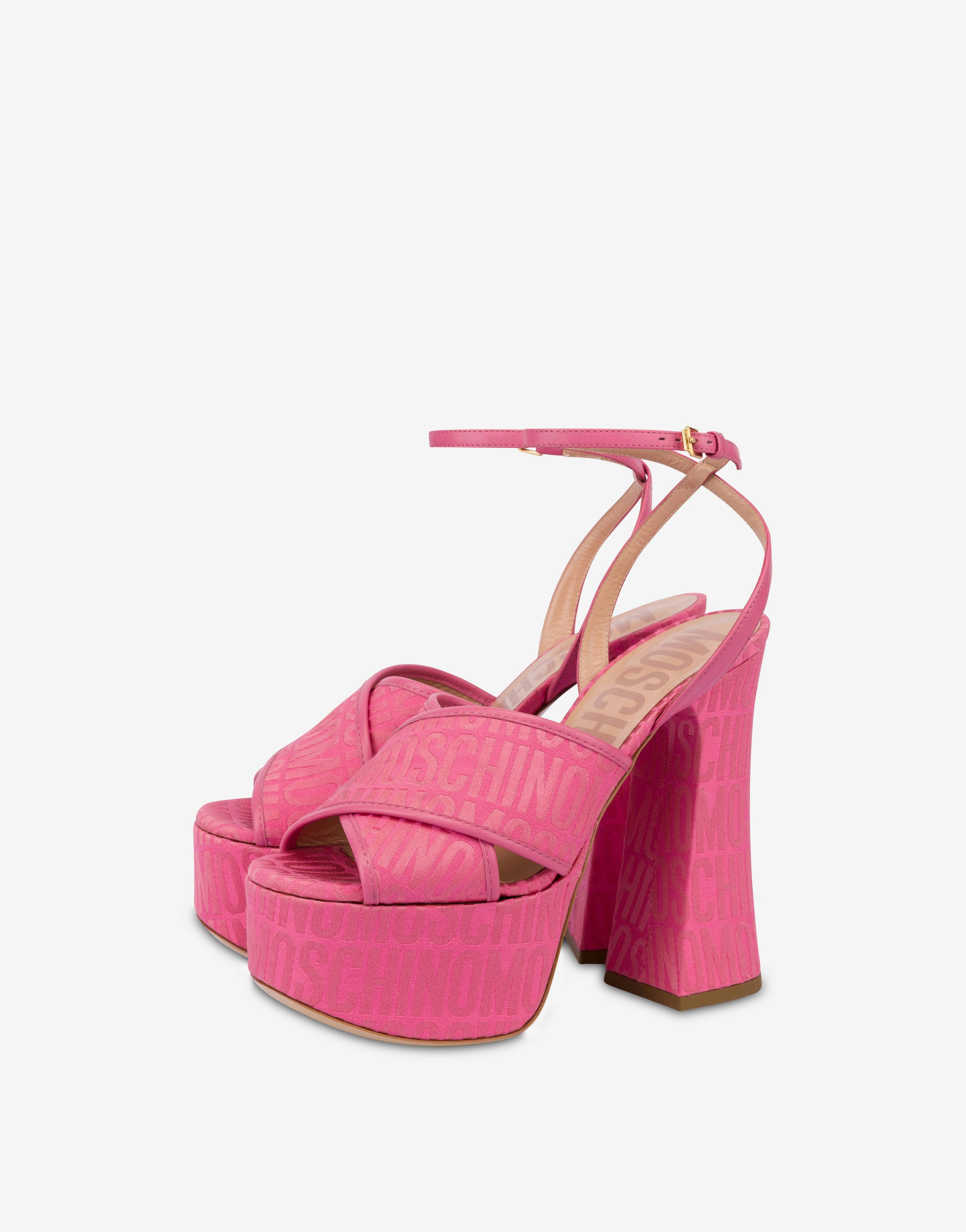 All-over Logo Nylon Platform Sandals